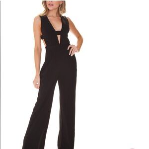 Wayf Black Cut Out Jumpsuit